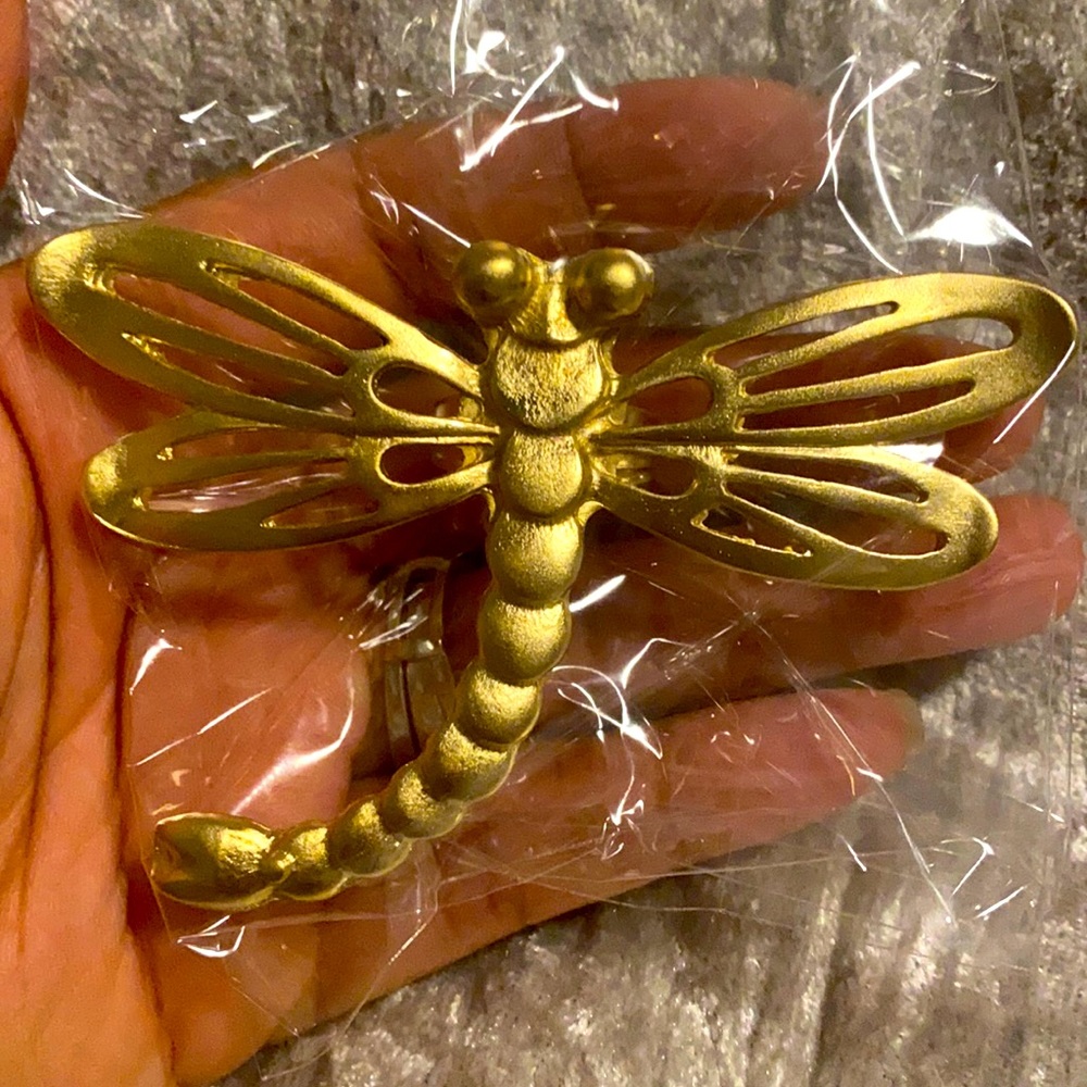 Ring- Gold Plated Brass Tarnish Resistant Dragon Fly